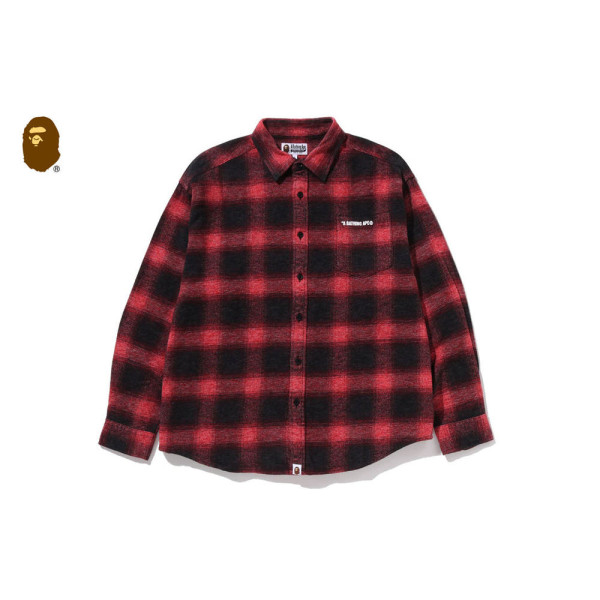 베이프 로고 옴브레 체크 플란넬 롱슬리브 셔츠 3컬러 1L80131308