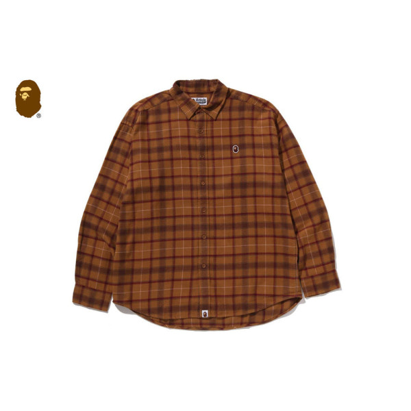 베이프 원포인트 플란넬 체크 긴팔 셔츠 2컬러 1L80131307