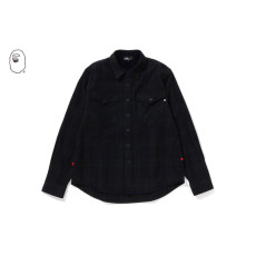 베이프 체크 플란넬 셔츠 네이비 7L70131308