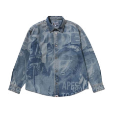 베이프 오버롤 레이저 데님 LS 셔츠 라이트인디고 1L80131303