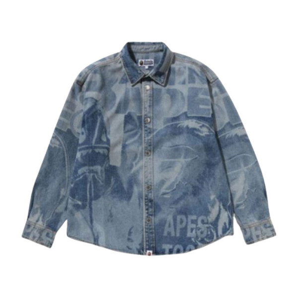 베이프 오버롤 레이저 데님 LS 셔츠 라이트인디고 1L80131303