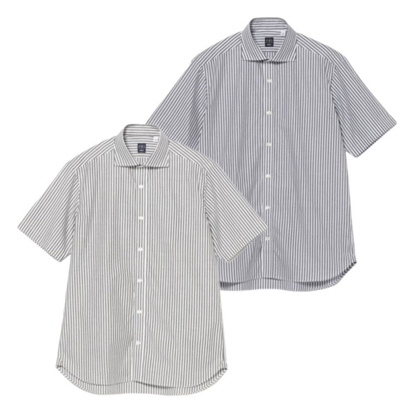 빔즈 런던 스트라이프 숏슬리브 커터웨이 카라 셔츠 2컬러 21-01-0143-931