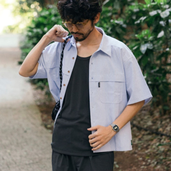 프릭스스토어 별주 폭스파이어 옥스포드 피싱 숏포켓 반팔 셔츠 3컬러 1005408400004