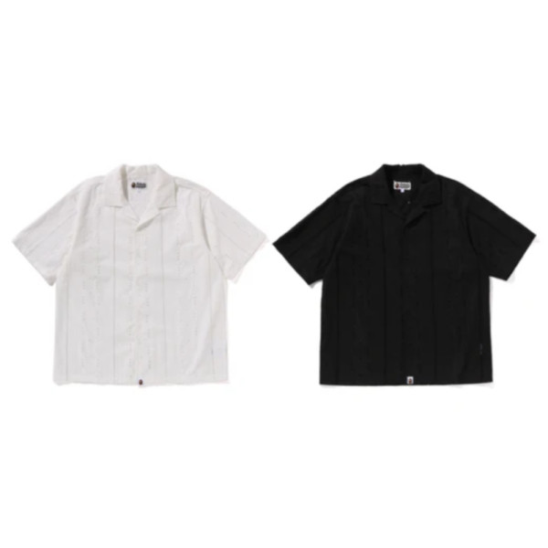 베이프 엠브로이더리 오픈 칼라 SS 셔츠 2컬러 1L30132305