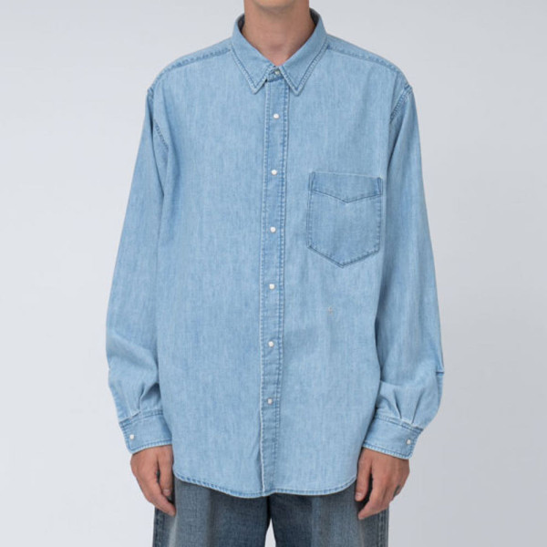 나나미카 레귤러 카라 라이트 데님 셔츠 2컬러 S25SG087