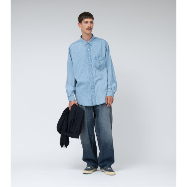 나나미카 레귤러 카라 라이트 데님 셔츠 2컬러 S25SG087