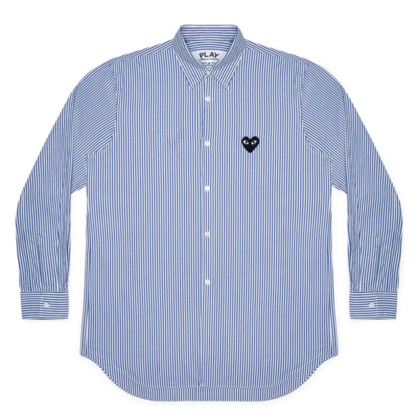 꼼데가르송 스트라이프 셔츠 블랙와펜 남녀공용 패턴 A AX-B018-051