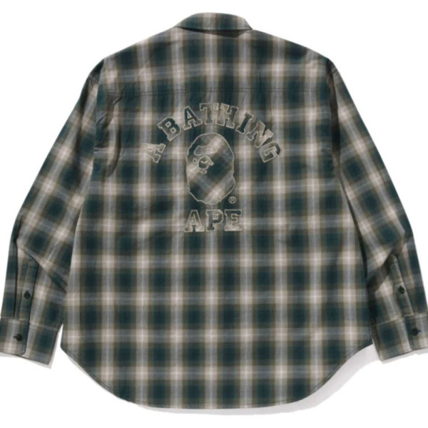 베이프 옴브레 체크 컬리지 릴렉스 핏 셔츠 3컬러 1L30131005