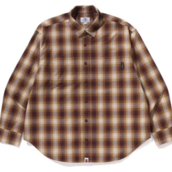 베이프 옴브레 체크 컬리지 릴렉스 핏 셔츠 3컬러 1L30131005