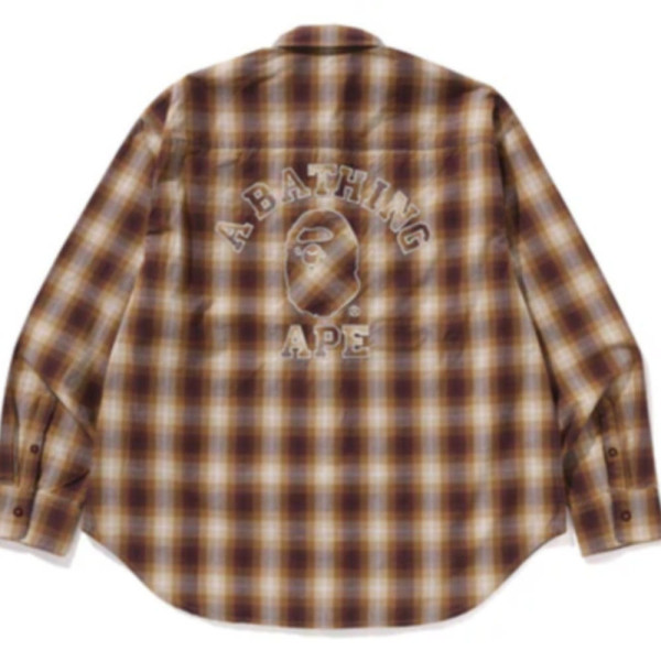 베이프 옴브레 체크 컬리지 릴렉스 핏 셔츠 3컬러 1L30131005