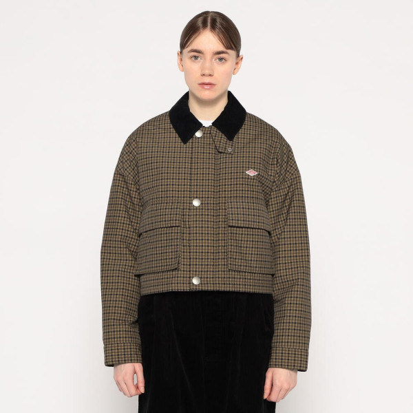 단톤 여성 나일론 투사 숏 재킷 체크 브라운계1 DT-A0522 PNN DNB252L101-0003