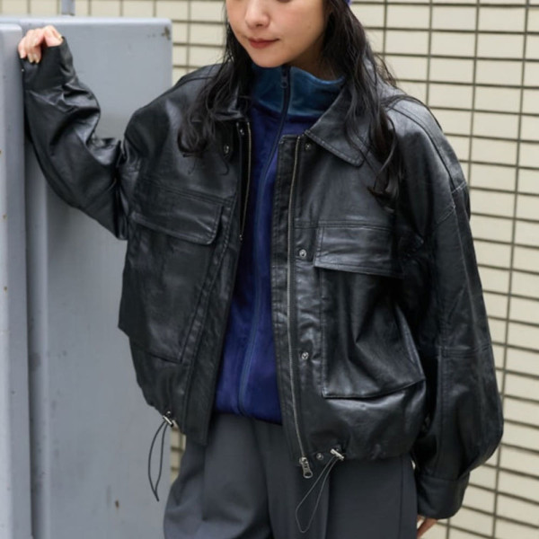 프릭스스토어 페이크 가죽 쇼트 블루종 재킷 3컬러 1153248901463