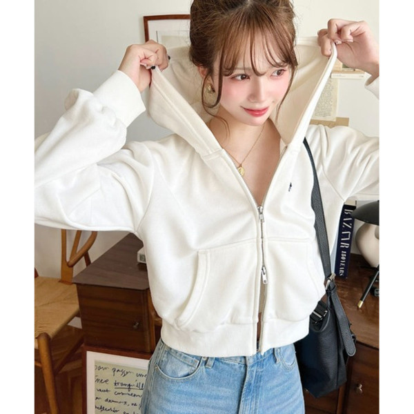 U.S. POLO ASSN. 유에스폴로에센 원포인트 자수 더블 지퍼 숏 후드집업 4컬러 mt07241