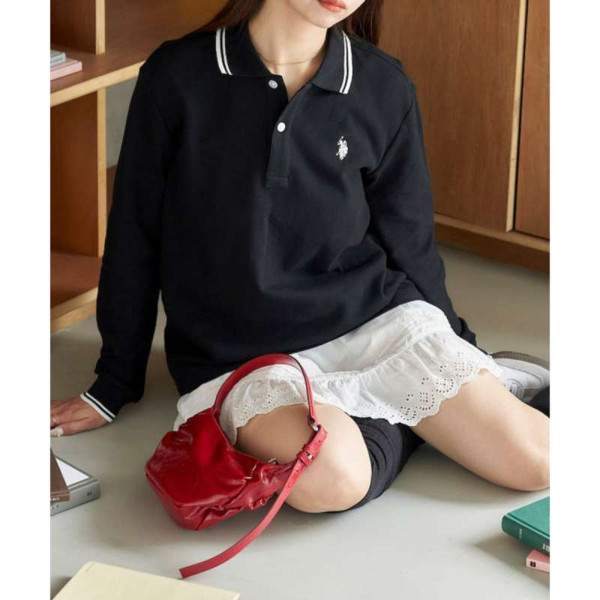 퍼블럭스 U.S. POLO ASSN. 유에스폴로에센 포인트 로고 폴로셔츠 긴팔 카라티 6컬러 3222291600001