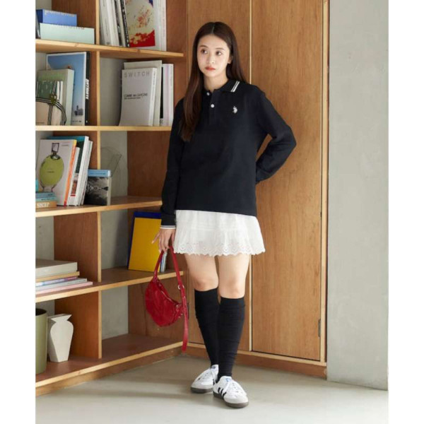 퍼블럭스 U.S. POLO ASSN. 유에스폴로에센 포인트 로고 폴로셔츠 긴팔 카라티 6컬러 3222291600001