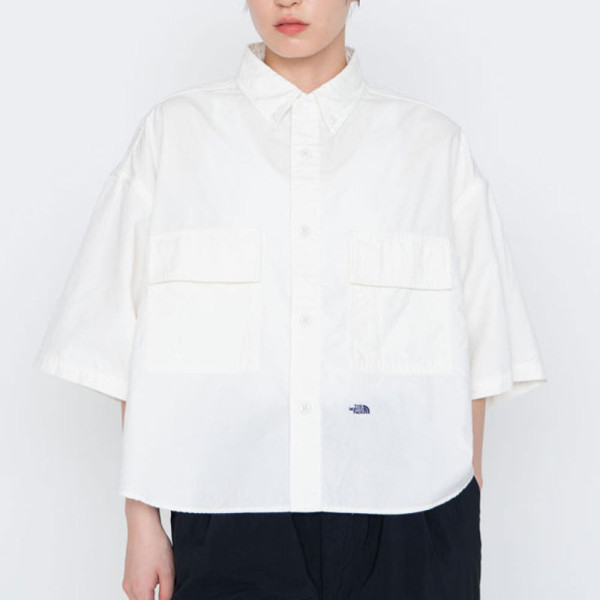 노스페이스 퍼플라벨 여성 버튼 다운 필드 S/S 크롭 셔츠 2컬러 N25SG135