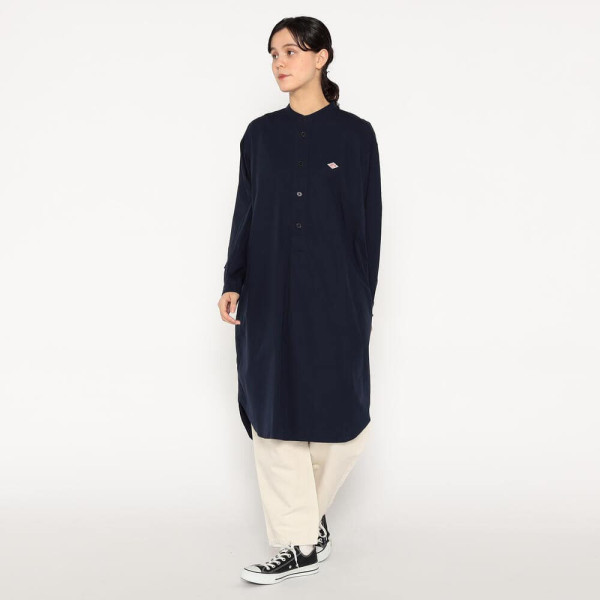 단톤 여성 코튼 포플린 밴드 카라 롱 셔츠 4컬러 DT-B0342 RPL DNB251L203-0005