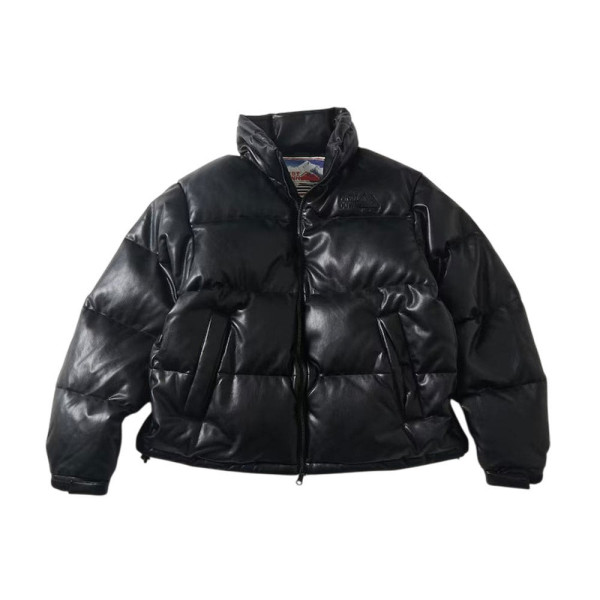 프릭스스토어 퍼스트다운 별주 레더 레드 버블 다운 PU 소재 블랙 1056234300142