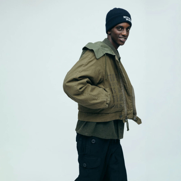 휴먼메이드 후드 블루종 올리브 드랩 HM30JK016