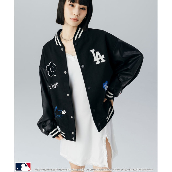 퍼블럭스 MARY QUANT 패치 스타디움 자켓 점퍼 3컬러 3151375300001