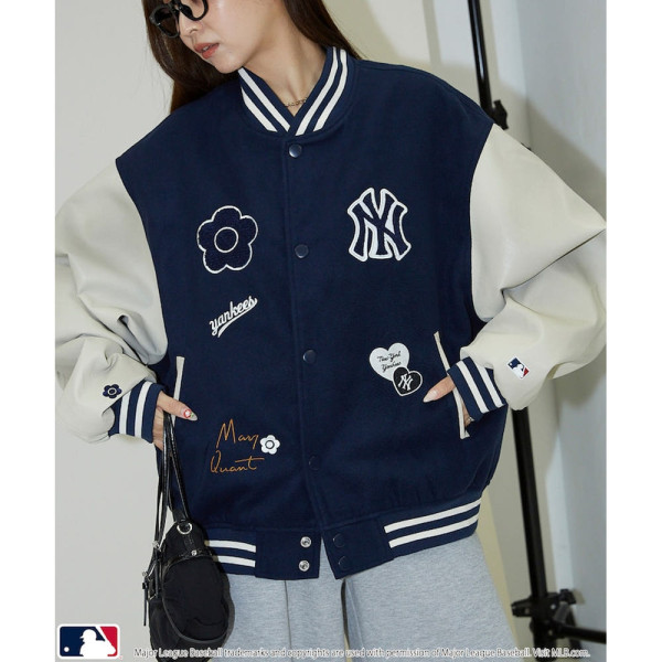 퍼블럭스 MARY QUANT 패치 스타디움 자켓 점퍼 3컬러 3151375300001