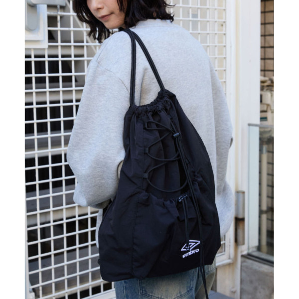 엄브로 별주 로고 자수 나일론 드로우코드 냅색 짐색 2컬러 bg402