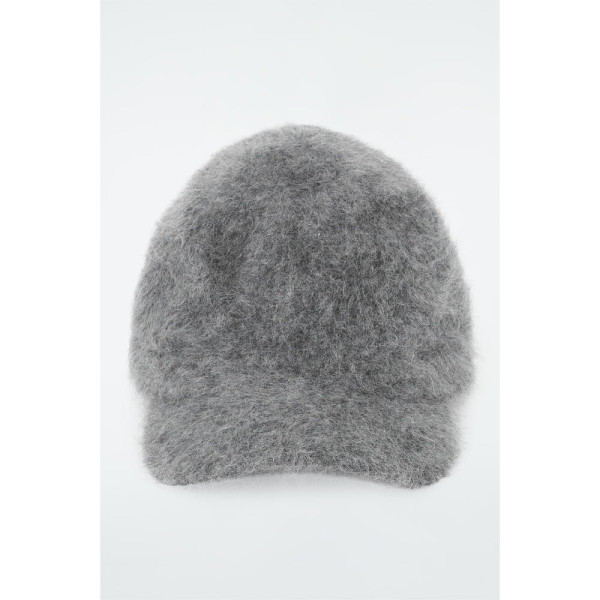 코스 COS 브러쉬드 캐시미어 베이스볼 캡 그레이 1239158001