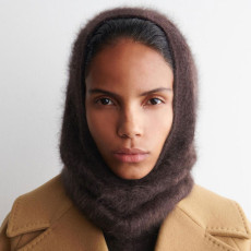 코스 COS 브러쉬드 캐시미어 후드 다크브라운 1291718002