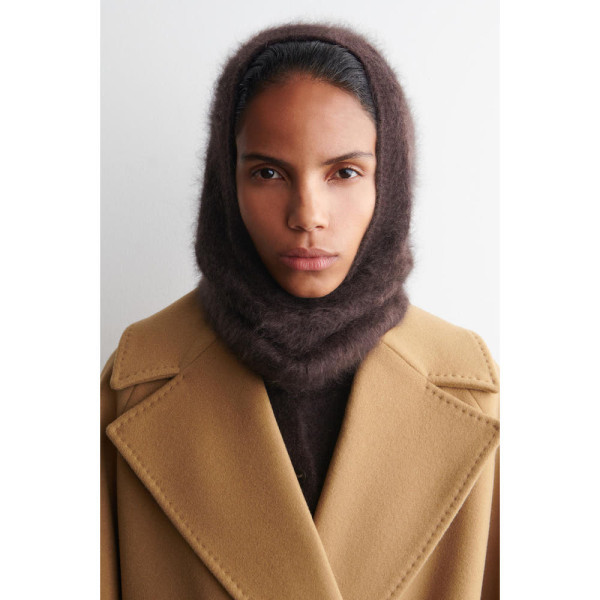 코스 COS 브러쉬드 캐시미어 후드 다크브라운 1291718002