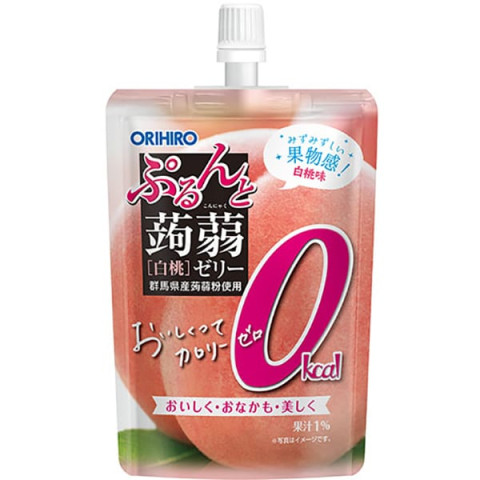 오리히로 ORIHIRO 곤약젤리 스탠딩 칼로리 제로 흰 복숭아 130g